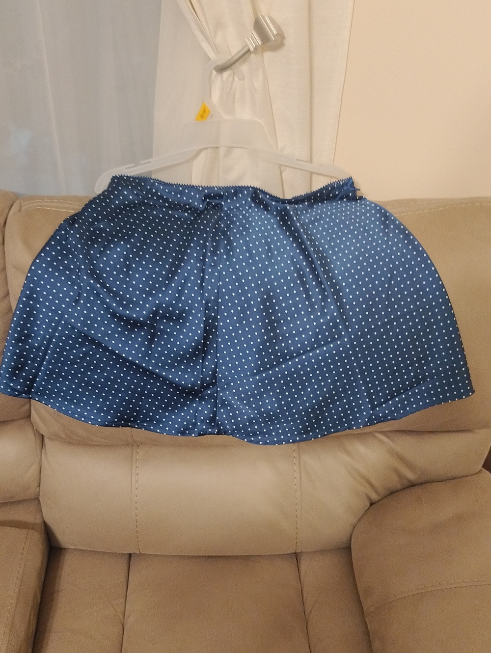 Navy Polka Dot Women’s Skirt-Style Bermudas